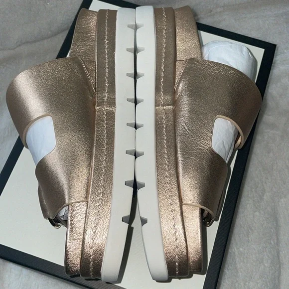 NWT J/SLIDES BAHA Rose Gold Leather Sandal - Picture 13 of 16
